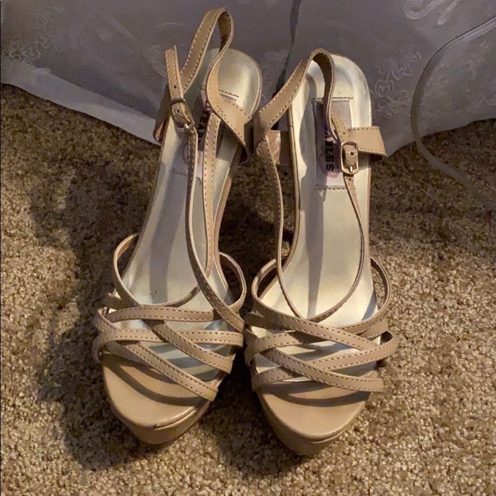 Tan pageant heels